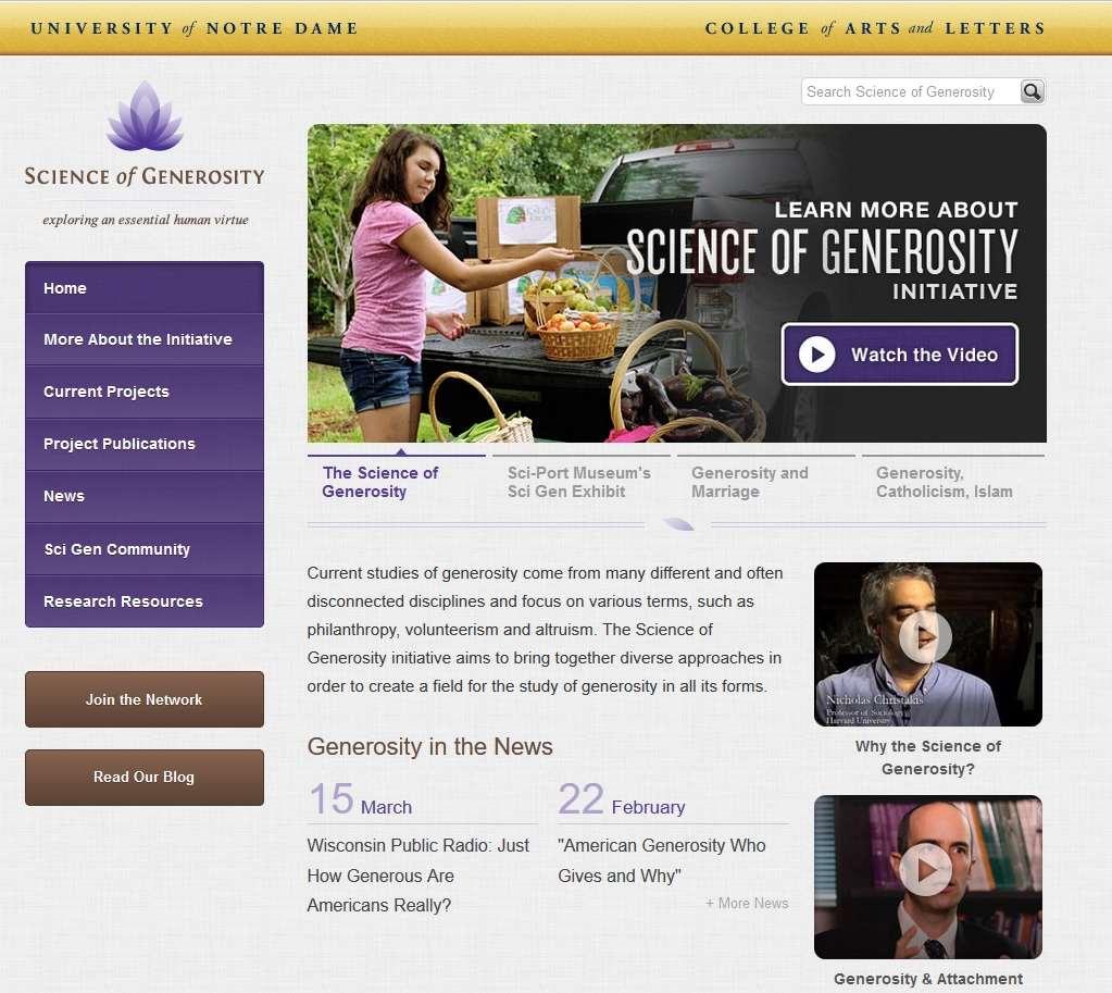 Science of Generosity Studies