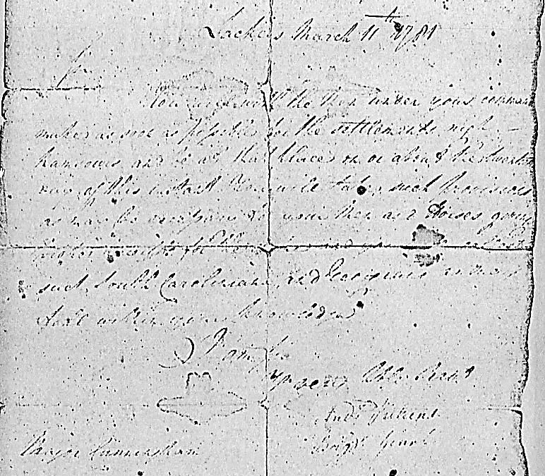 [p 132] Camp 12 miles North Rutledge's Ford Saluday [sic, Saluda River] 22 nd March 1781 Dear Major/ I am to Inform you that I am this far on my way I would wish to wait but find it Impracticable.