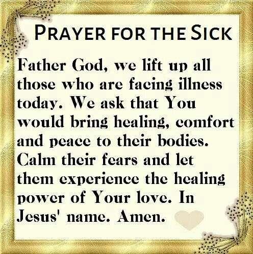 Praying for those in need Please let us know if you need to have someone included on the prayer list. Also let us know if that person has got better so we can celebrate their recovery.