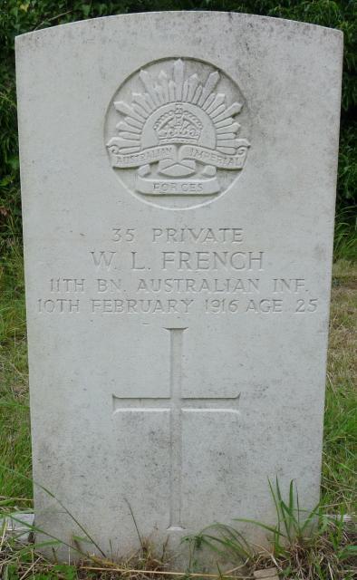 Photo of Pte W. L. French s Commonwealth War Graves Commission Headstone in St. Peter & St.
