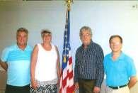 NEW HARTFORD AMERICAN LEGION POST 1376 Pictured from the Left: Tim Converse, Riders President Monica Lawendowski, Auxiliary President Rand Kennedy, Legion Commander Don