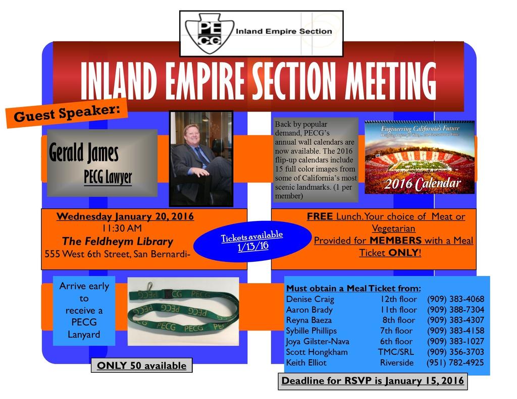 Our meeting was held on January 20, 2016 at the Norman Feldhym Library in downtown San Bernardino.