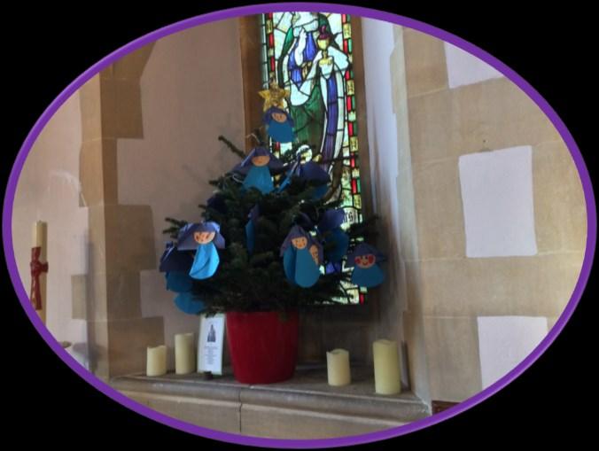 The church was decorated with our Christmas trees,