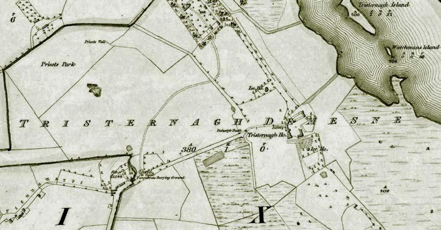 old OSI map in author s possession Templecross Cottage Westmeath County Council This aerial photograph shows the same area today with Lough