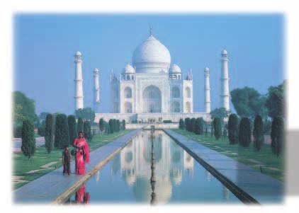 History through Architecture Of all the buildings in India, none is more famous than the Taj Mahal. Its simple symmetry and the placement of the long reflecting pool create a timeless image of beauty.