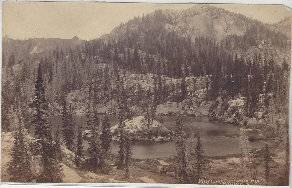 Big Cottonwood s Lake Mary 12- Savage, Charles Roscoe. Mary's Lake, Cottonwood Utah. Salt Lake City, UT: C.R. Savage Photo, (c.1870). Boudoir albumen [12.5 cm x 20.5 cm] unmounted cabinet card.