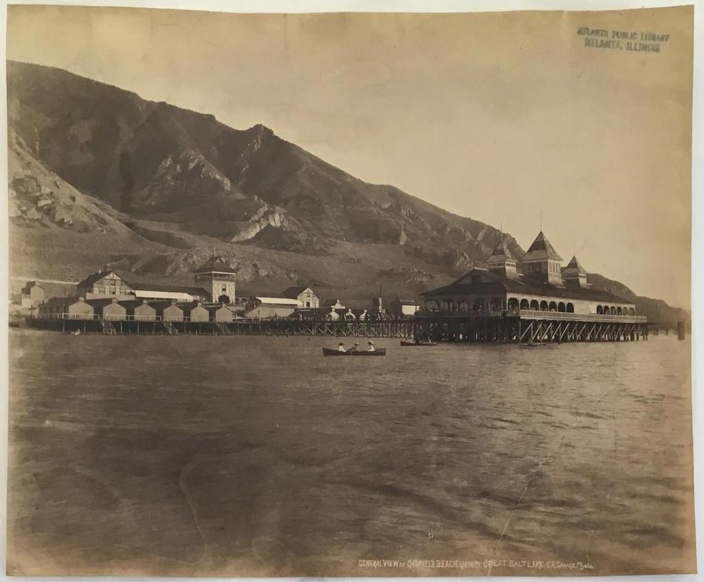 Large Format of Garfield Beach 13- Savage, Charles Roscoe. General View of Garfield Beach U+N Ry. Great Salt Lake. [Salt Lake City]: [Pioneer Art Gallery], (c.1880).