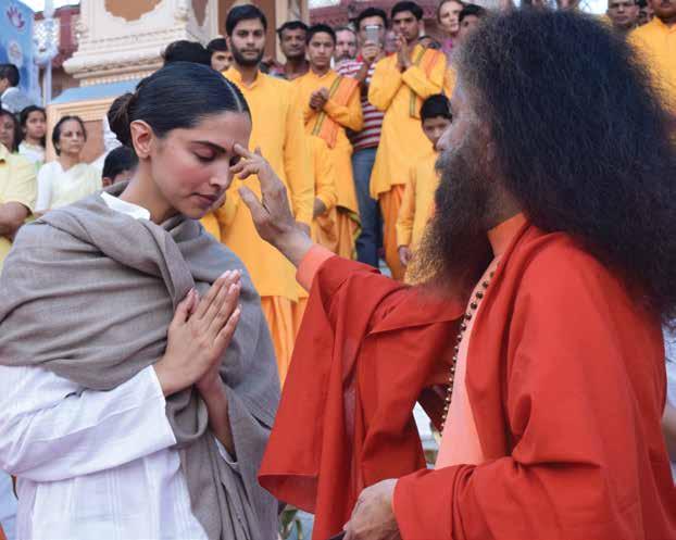 12 13 14 Actress Deepika Padukone visits for divine Ganga Aarti at Parmarth Niketan with her family and is blessed by Pujya