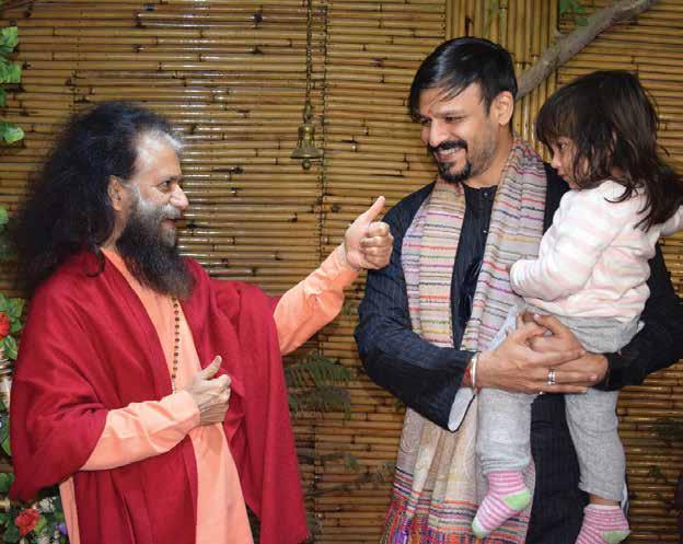 16 17 18 19 Bollywood star Vivek Oberoi visits Parmarth with his children and seeks Pujya Swamiji s