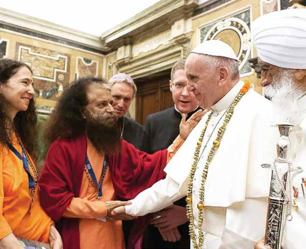 2 Labor Day (US) 3 4 5 6 7 8 Pujya Swamiji and Sadhvi Bhagawatiji share a loving and meaningful meeting with Pope Francis at the Vatican in Rome.