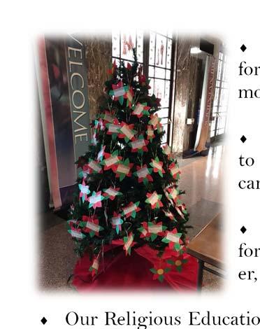 Through our annual Christmas Giving Tree, you bought 150 gifts for the children of Fairfield Academy and for the organization Almost Home, which serves the homeless Our Virgin of Guadalupe novena was