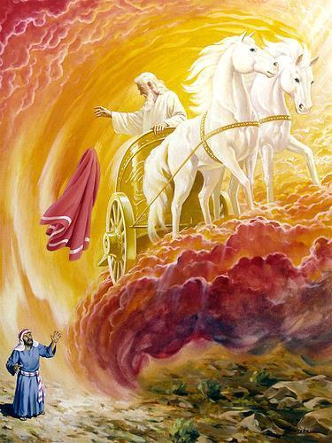 Elijah Taken To Heaven Elisha Witnesses the Event 2 Kings 2:11-12 11 As they were walking along and talking together, suddenly a chariot of fire and horses of fire appeared and separated the two of