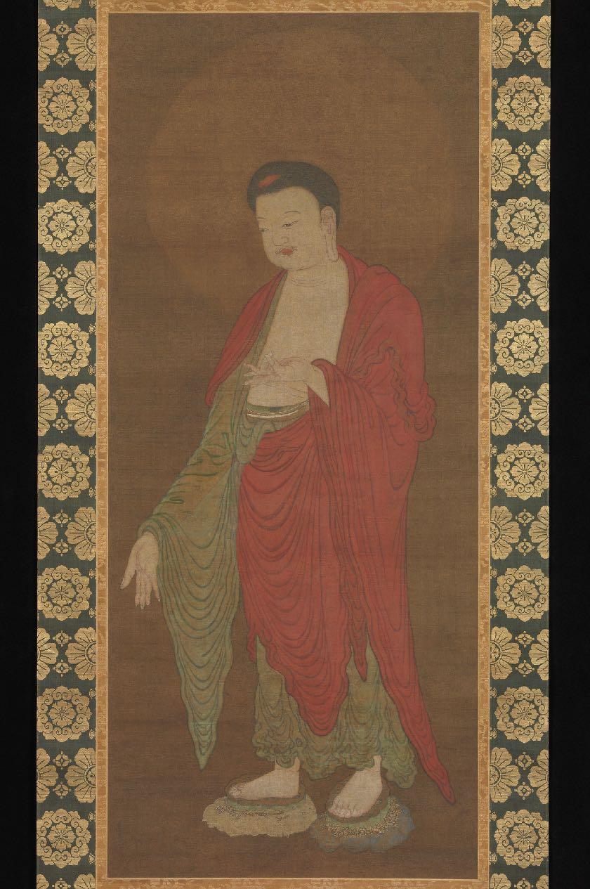 Theme: The Descent of the Amitabha Buddha Japanese term raigo refers to depictions of Amitabha/Amida descending to take souls of deceased to the Pure Land common painting format: full-length image of