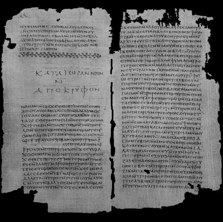The end of the Apocryphon of John and the beginning of the Coptic Gospel of Thomas Gospel of Thomas Manuscript Evidence This gospel survives in 4 witnesses poxy 1 v 3 Greek fragments from
