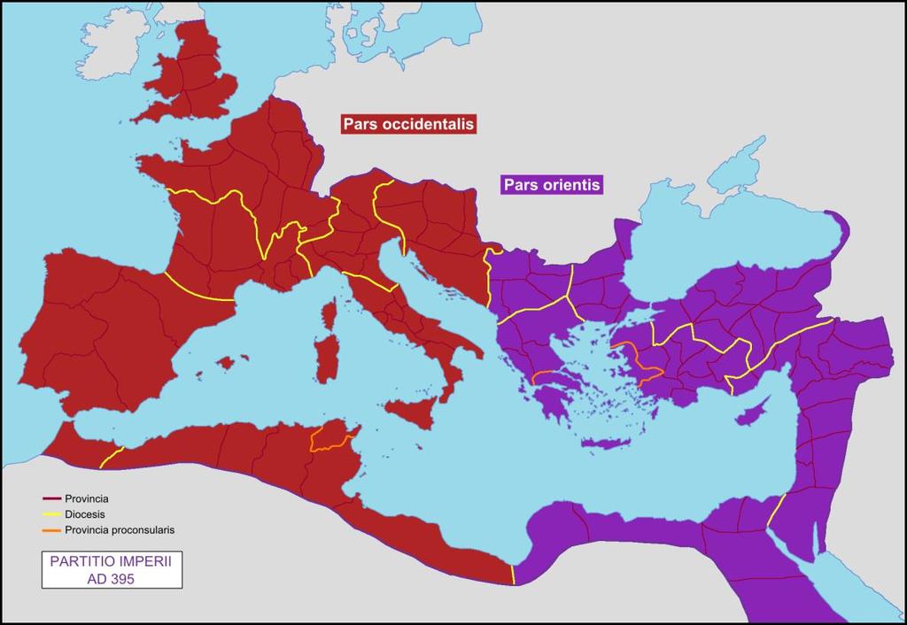 Eastern Roman Empire After the death of the emperor Constantine in 337 CE, the Roman Empire split into two separate halves again: Western and Eastern.