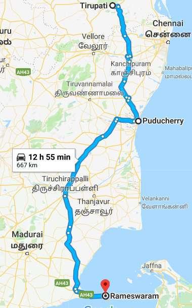 DAY 8 Drive from Tirupati to Pondicherry and Rameswaram Sightseeing in Pondicherry and Rameswaram Pondicherry (or Puducherry), a French colonial settlement in India until 1954.