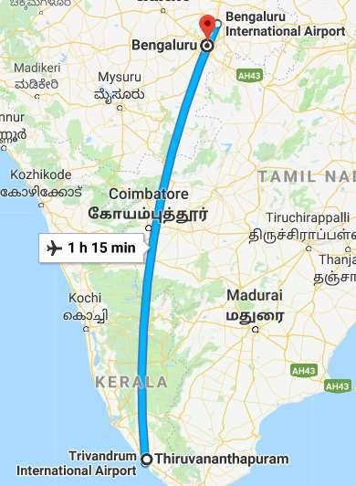 DAY 9 Early morning drive from Rameswaram to Kanyakumari onwards to Thiruvananthapuram and flight to Bangalore Sightseeing in Rameswaram and Kanyakumari Kanyakumari is a coastal town in the state of