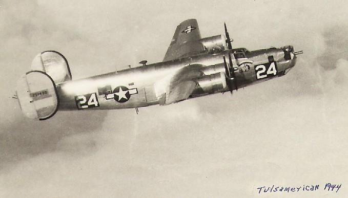1 st Lt Ford flew his 44th and last mission on December 17, 1944, piloting a B-24 Liberator, known as the Tulsamerican.