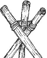Diagonal lashing is used to bind poles together that cross each other but do not touch when their ends are