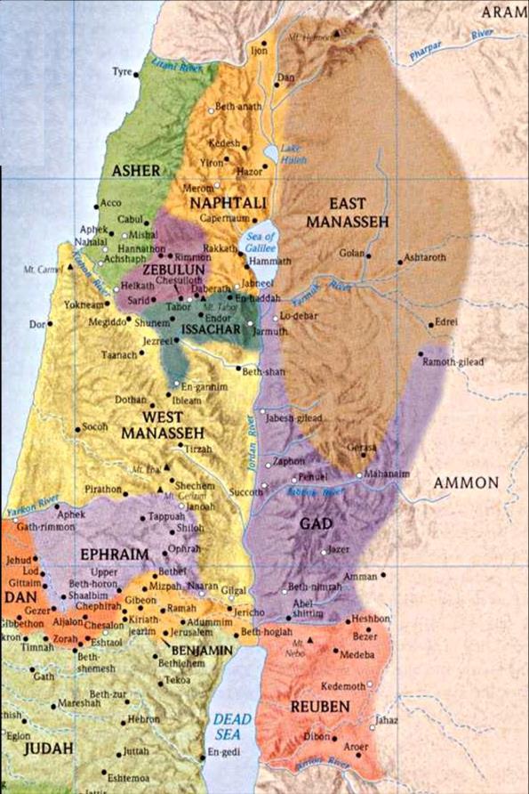 Lesson 6: Joshua 13 ~ 21 Chp 13: 15 33 Inheritance of Reuben: Area from Arnon valley to Heshbon (city of King Sihon) & from Dead Sea to Jahaz.