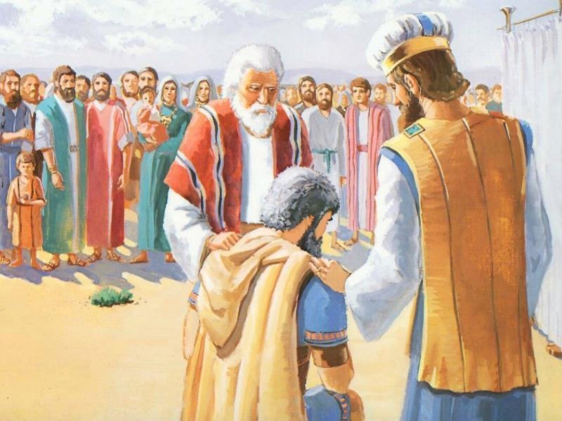 God had Moses commision Joshua as the one to lead Isreal into the Promised Land.