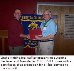 Brothers and Sisters, Grand Knight s Report First I wanted to welcome our newest knight Sean McIntyre and his family to the council, please make sure to congratulate and welcome Sean when you see him
