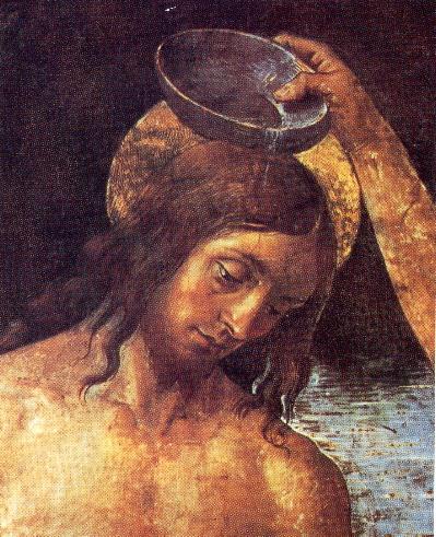 Jesus Baptism is also portrayed by