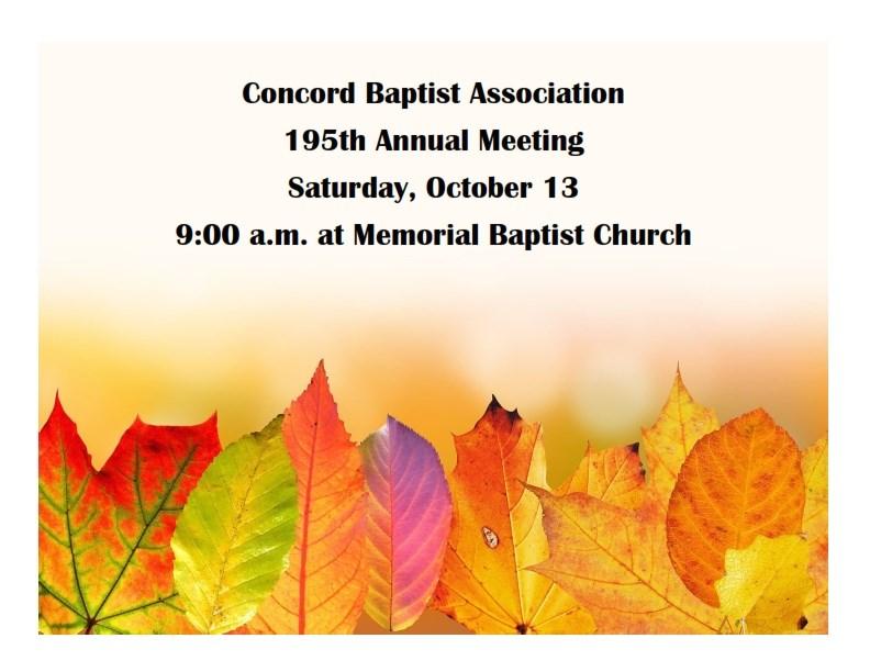 Concord Covenant September 2018 MARK YOUR CALENDAR! Inside this issue Calvin s Corner....2 BC Ministry... 3 News & Events...4 & 5 CBA Calendar...6 Budget Report.