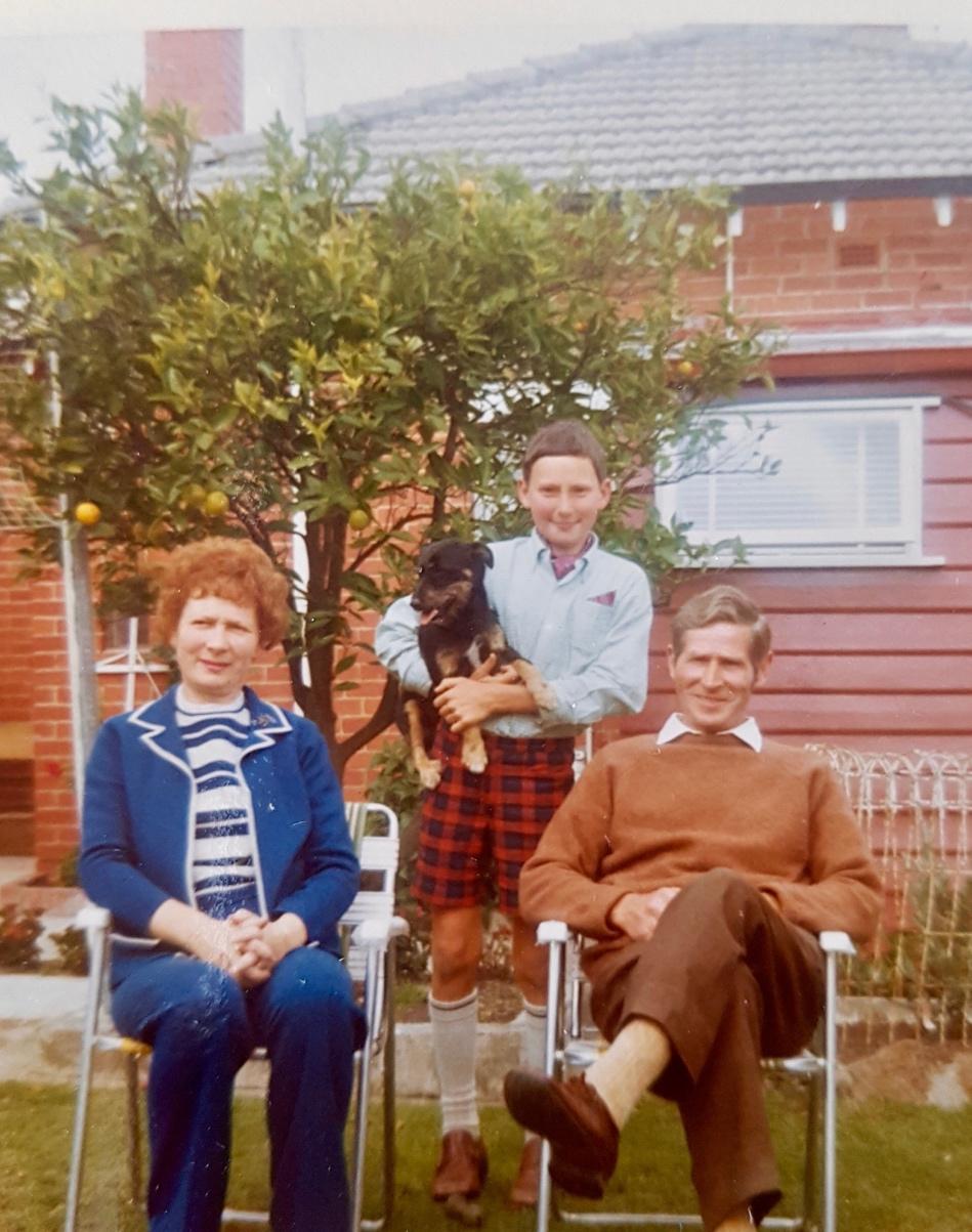 Enjoying an afternoon at home Jean, John and Christopher holding Pup I d like the memory of me To be a happy one, I d like to leave an afterglow of smiles when life is done.