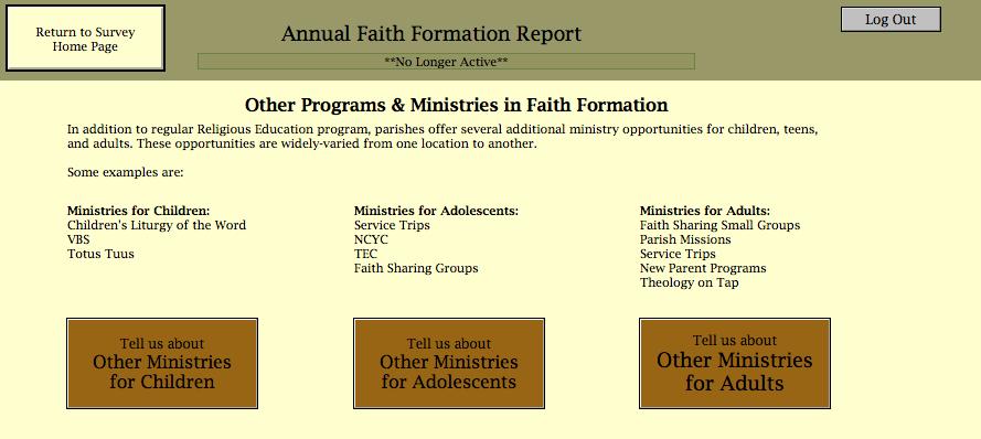 Other Programs & Ministries in Faith Formation Click on the button for