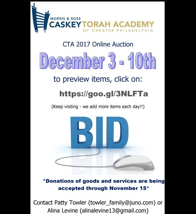 CTA also participates in the Amazon Smile program and in the www.goodsearch.com and www.goodshop.com programs, so keep CTA in mind as you shop online. CLICK HERE TO BID!