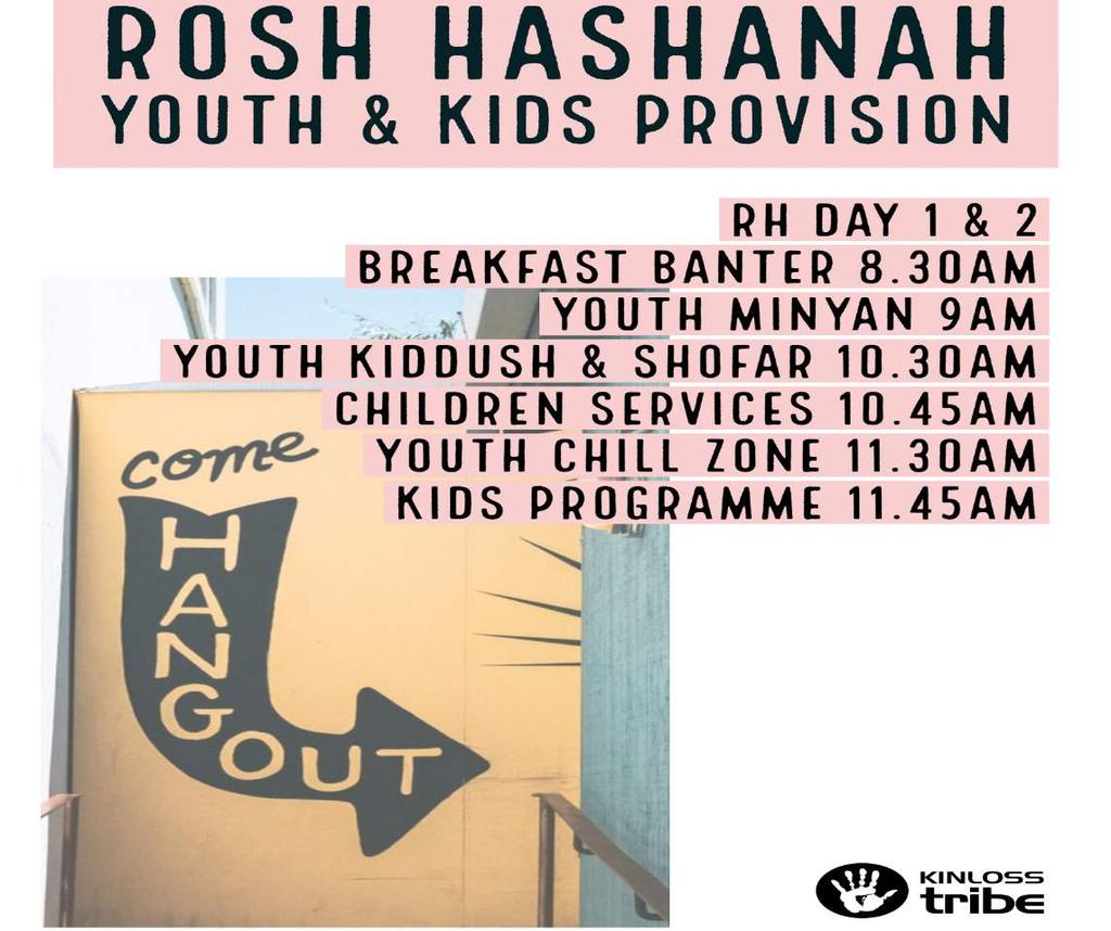 NEXT WEEK AT KINLOSS: DAY: COMMUNITY LEARNING: COMMUNITY PROGRAMMES: SUNDAY 08:00am Daf Yomi (NR) MONDAY TUESDAY ROSH HASHANAH (see ticket) ROSH HASHANAH (see ticket) WEDNESDAY 07:40am Daf Yomi (NR)