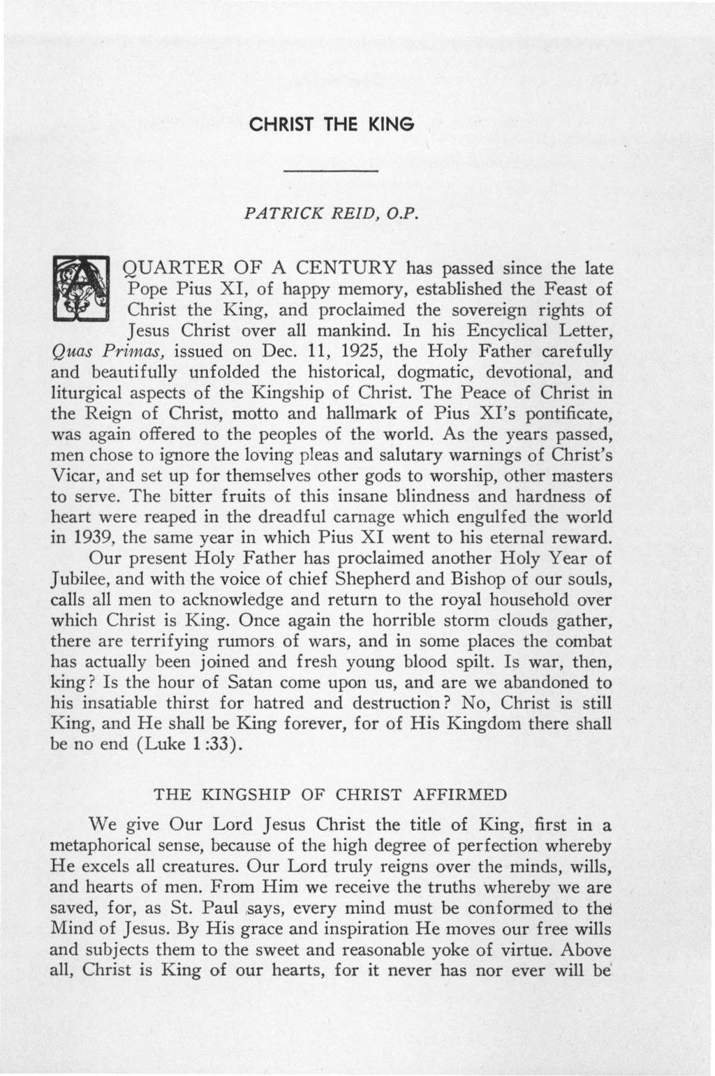 CHRIST THE KING I] PA