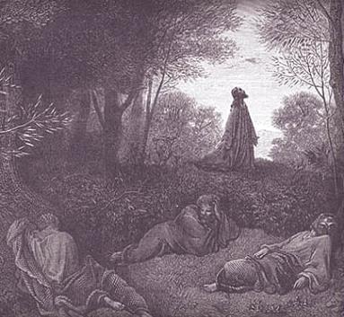 Scenes from Gethsemane Someone s crying in the garden, weeping neath the olive trees. Someone s crying in the garden. Hear the Savior as He grieves. Father, Father, let this cup pass by me.