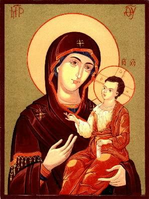 The Most Holy Theotokos & Ever-Virgin Mary This Icon is a common icon that we often see on the iconostas of our churches. This icon depicts the Virgin with child, our Lord and Savior Jesus Christ.