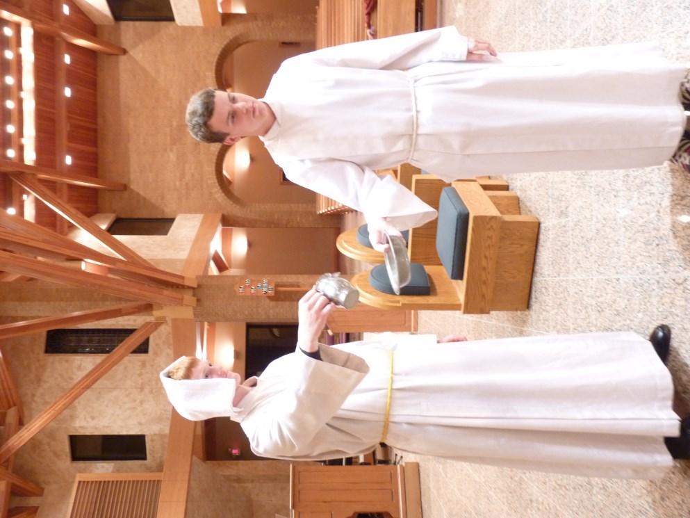 If you ever forget what to do, just look at the priest and he will help you. If servers are attentive and have a good attitude, all liturgies will run smoothly.