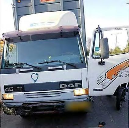 2 The truck stolen by the Palestinian to carry out a vehicular attack (Palinfo Twitter account, October 20, 2017).