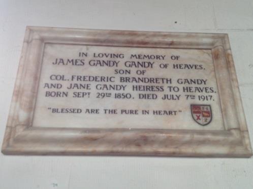 inherited Levens Hall in 1877 on Mary s death - and to James Gandy Gandy of Heaves (1850-1917)