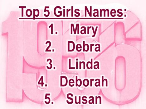 For example, in 1956, the top five girl s names