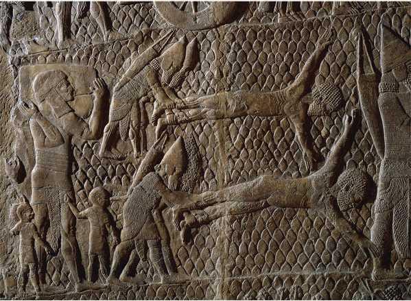 Assyrians at the siege of Lachish Bas relief from Ninevah
