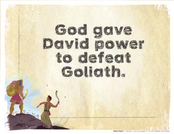 Samuel poured oil on David s head to show that God had chosen David to be the next king. Then Samuel went home. At this time, Saul s army was getting ready to fight the Philistines.
