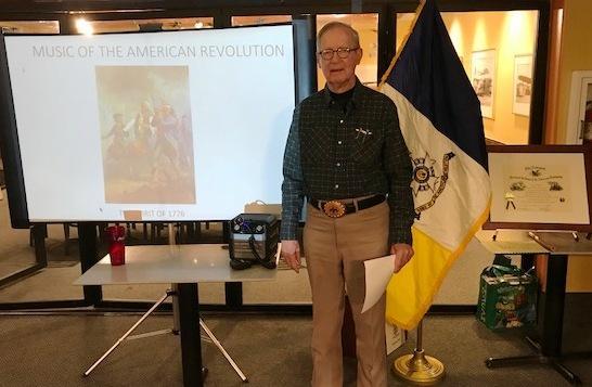 Page 2 Speaker: Saguaro SAR Chapter Past President and current fifer in the AZ SAR State Color Guard Jan Huber gave a splendid program on Music of the American Revolution.