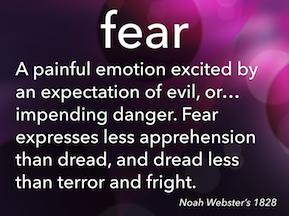 Fear Defined in Scripture The Hebrew language contains 10 different words that describe different types or degrees of fear.