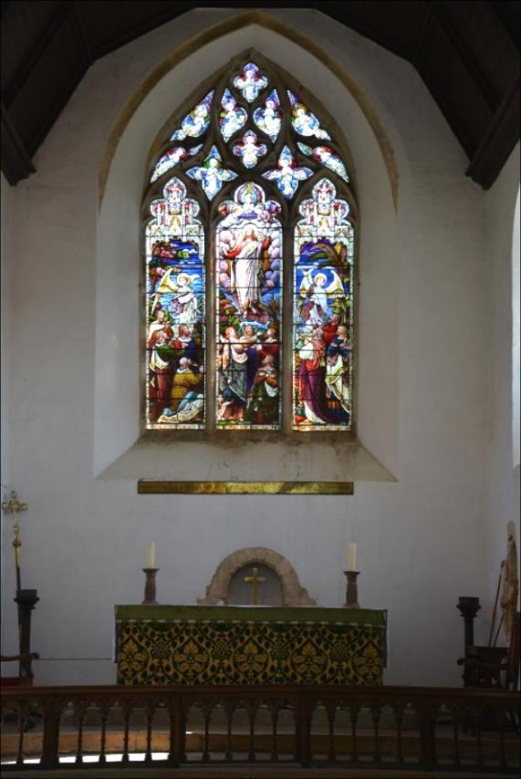 The chancel eastern window, inserted in the fourteenth century. The stained glass is Victorian.