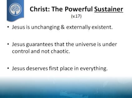 This is thrilling truth for us this morning! Jesus guarantees that the universe is under control and not chaotic. So this morning we re learning that Christ is More than Enough for all that we need!