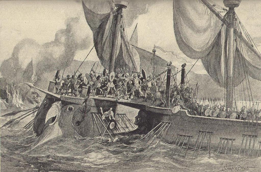 First Punic War 264 241 B.C.E. Romans decide to build a copy-cat navy.