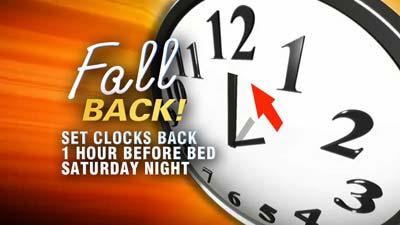 Daylight Saving Time On Sunday November 4, 2018 we get to fall back one hour. Don t forget to set your clocks back 1 hour before going to bed Saturday night.