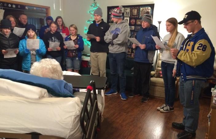 The student ministry Christmas caroling night on December 7 th was a cold and bitter night, but the students that attended brought great Christmas cheer and joy to some of our FBCH senior adults.