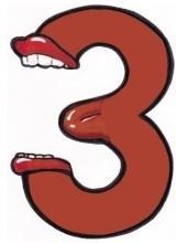 3. DO NOT TAKE GOD'S NAME IN VAIN. See how the number 3 has a little piece in the middle. This little piece is kind of like a tongue. The third Commandment teaches us that the name of God is Holy.