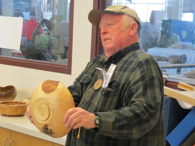 Above left is Eric Walker showing an Aspen bowl with